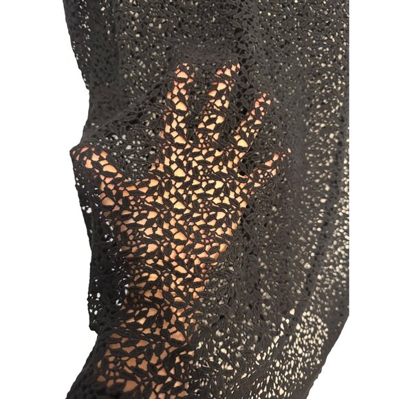 ZARA Medium Vintage-Inspired W&B Black Crochet Dress - Picture 10 of 15